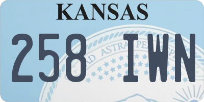 KS license plate 258IWN