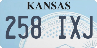 KS license plate 258IXJ