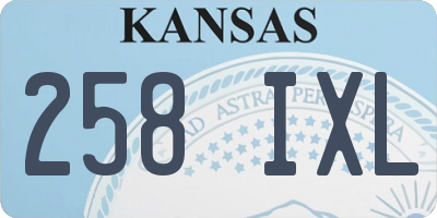 KS license plate 258IXL