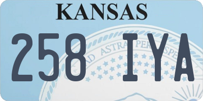 KS license plate 258IYA