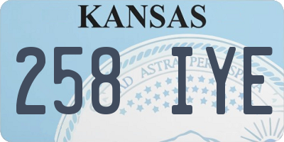 KS license plate 258IYE