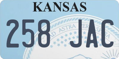 KS license plate 258JAC