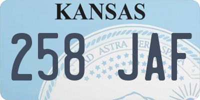 KS license plate 258JAF