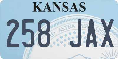 KS license plate 258JAX