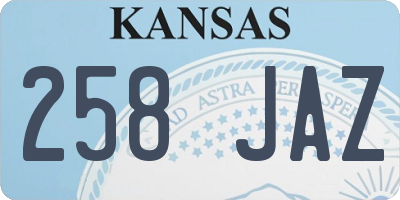 KS license plate 258JAZ