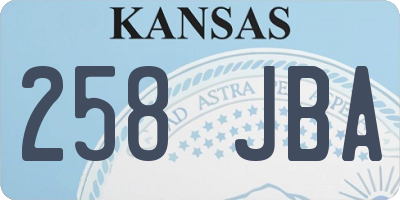 KS license plate 258JBA