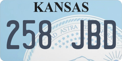 KS license plate 258JBD