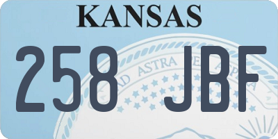 KS license plate 258JBF