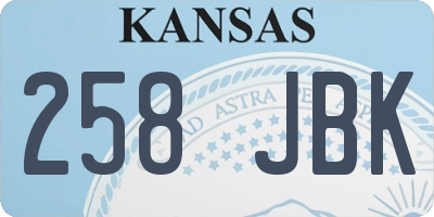 KS license plate 258JBK