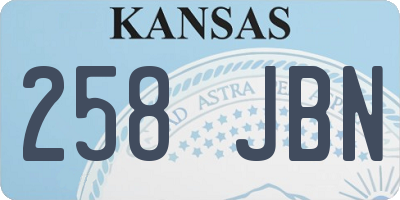 KS license plate 258JBN