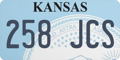 KS license plate 258JCS