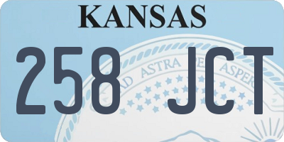 KS license plate 258JCT