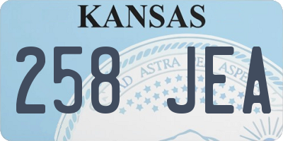 KS license plate 258JEA