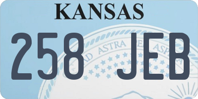 KS license plate 258JEB
