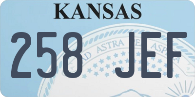 KS license plate 258JEF