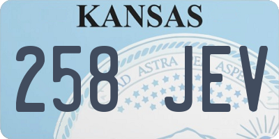 KS license plate 258JEV