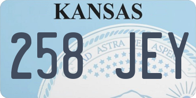 KS license plate 258JEY