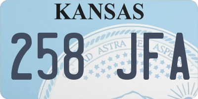 KS license plate 258JFA