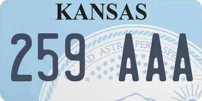 KS license plate 259AAA