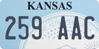 KS license plate 259AAC