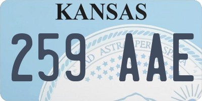 KS license plate 259AAE