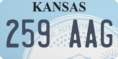 KS license plate 259AAG