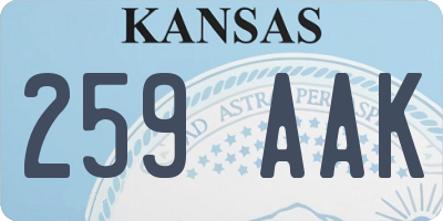 KS license plate 259AAK