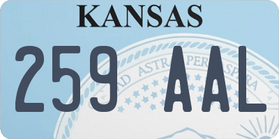 KS license plate 259AAL