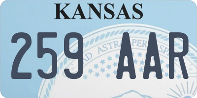 KS license plate 259AAR