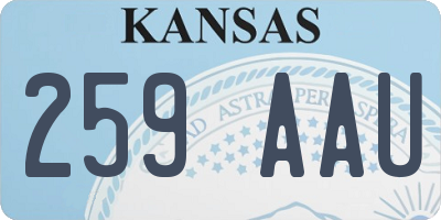 KS license plate 259AAU