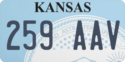 KS license plate 259AAV