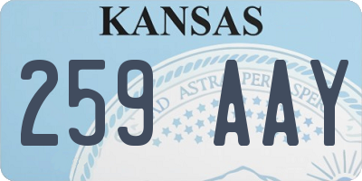 KS license plate 259AAY