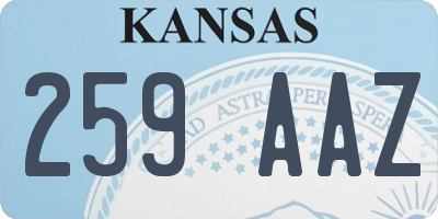 KS license plate 259AAZ