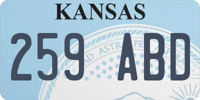 KS license plate 259ABD