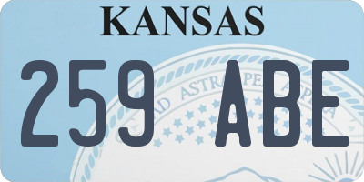 KS license plate 259ABE