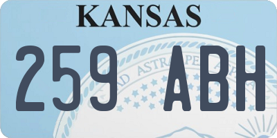 KS license plate 259ABH