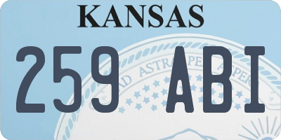 KS license plate 259ABI