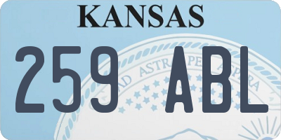 KS license plate 259ABL