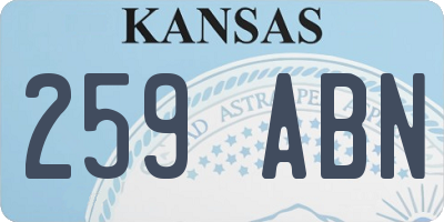 KS license plate 259ABN