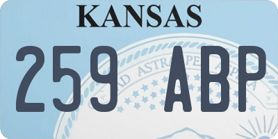 KS license plate 259ABP