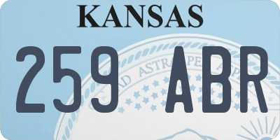 KS license plate 259ABR