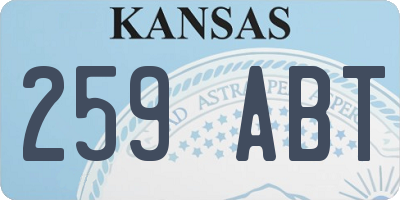 KS license plate 259ABT