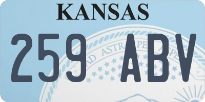 KS license plate 259ABV