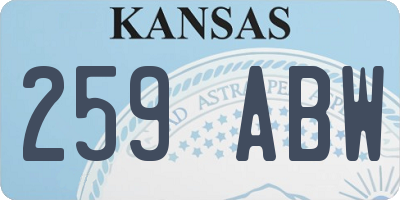 KS license plate 259ABW