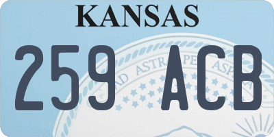 KS license plate 259ACB