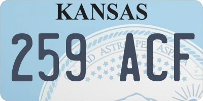 KS license plate 259ACF