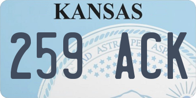 KS license plate 259ACK