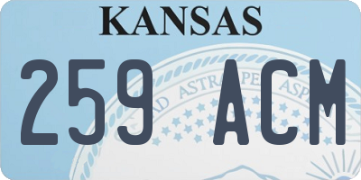KS license plate 259ACM