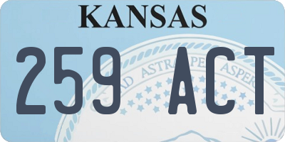KS license plate 259ACT
