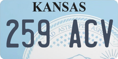 KS license plate 259ACV
